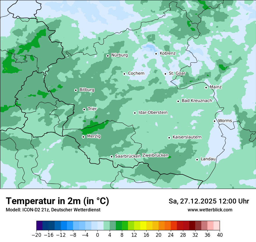 Modellkarten Temperatur