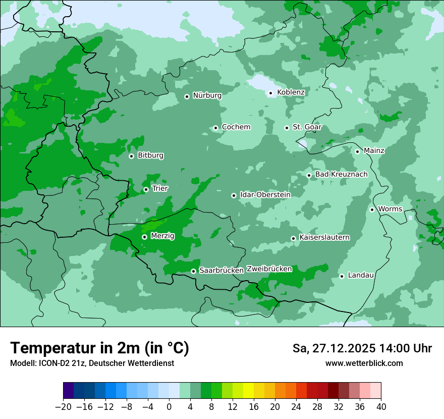 Modellkarten Temperatur