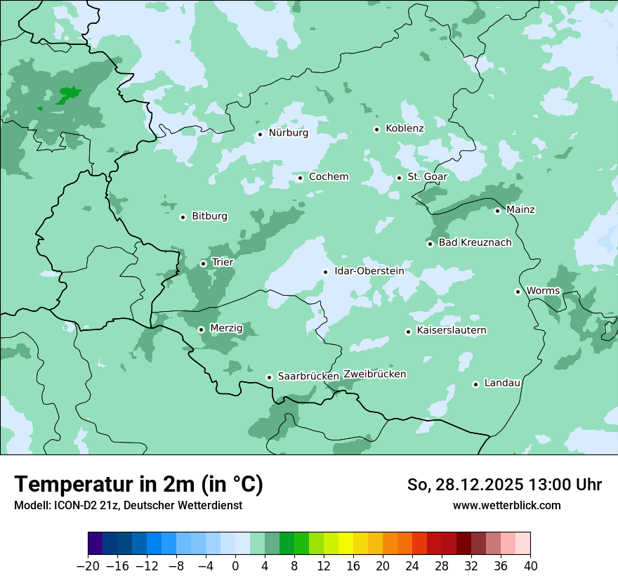 Modellkarten Temperatur