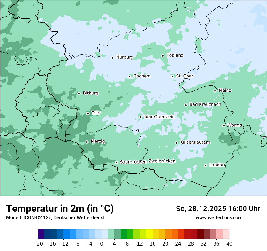 Modellkarten Temperatur
