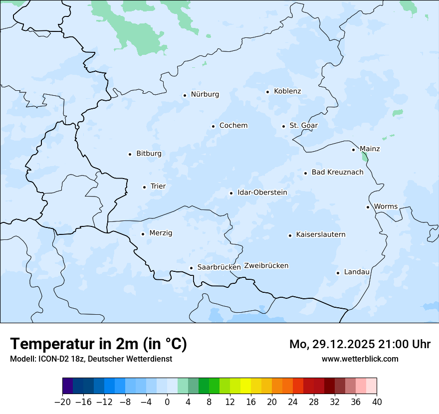 Modellkarten Temperatur