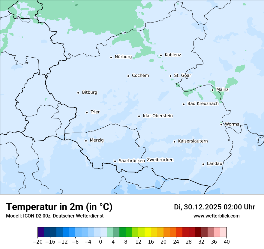 Modellkarten Temperatur