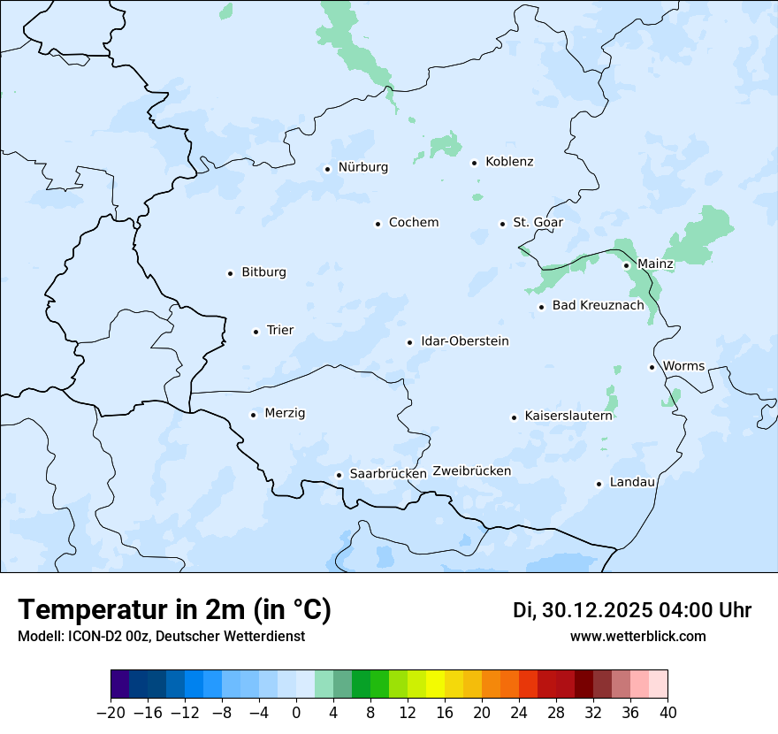 Modellkarten Temperatur