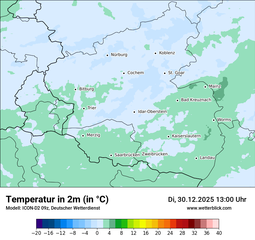 Modellkarten Temperatur
