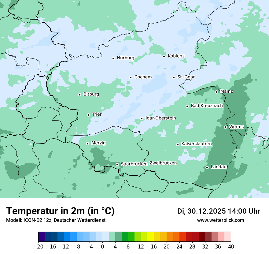 Modellkarten Temperatur