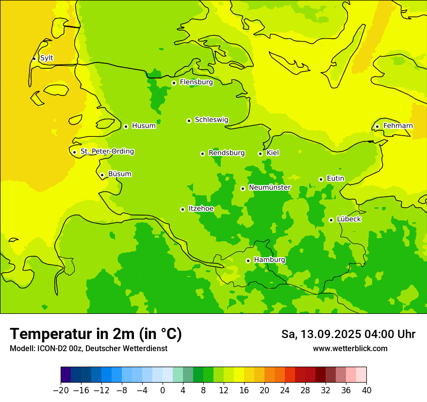 Modellkarten Temperatur
