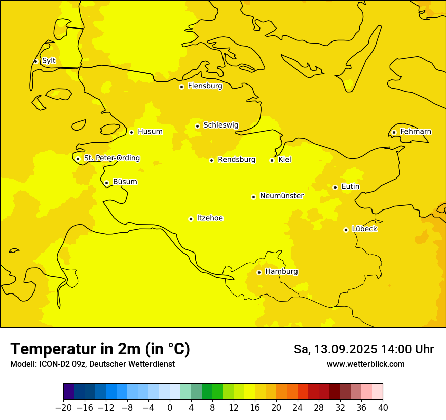 Modellkarten Temperatur