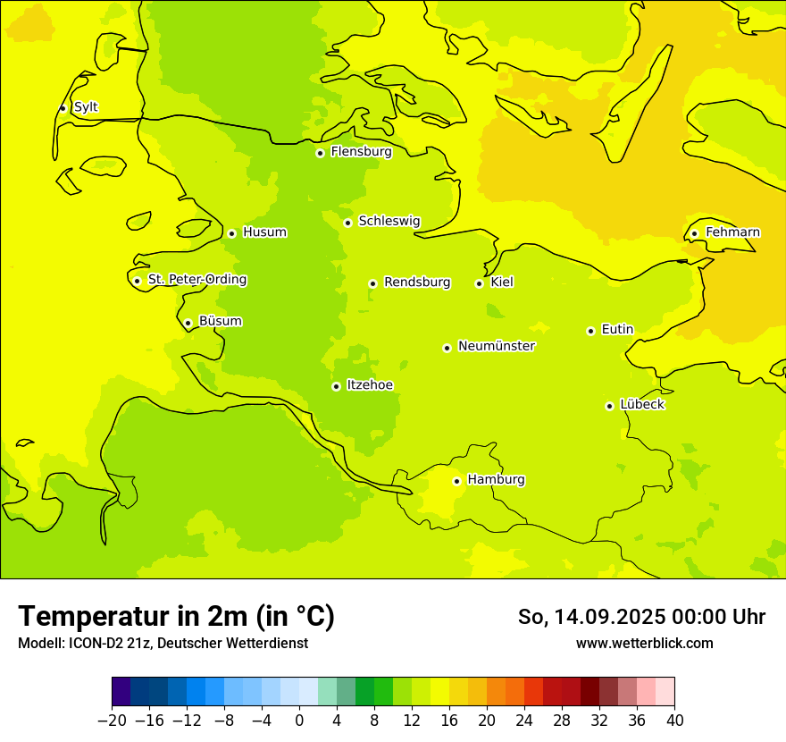 Modellkarten Temperatur