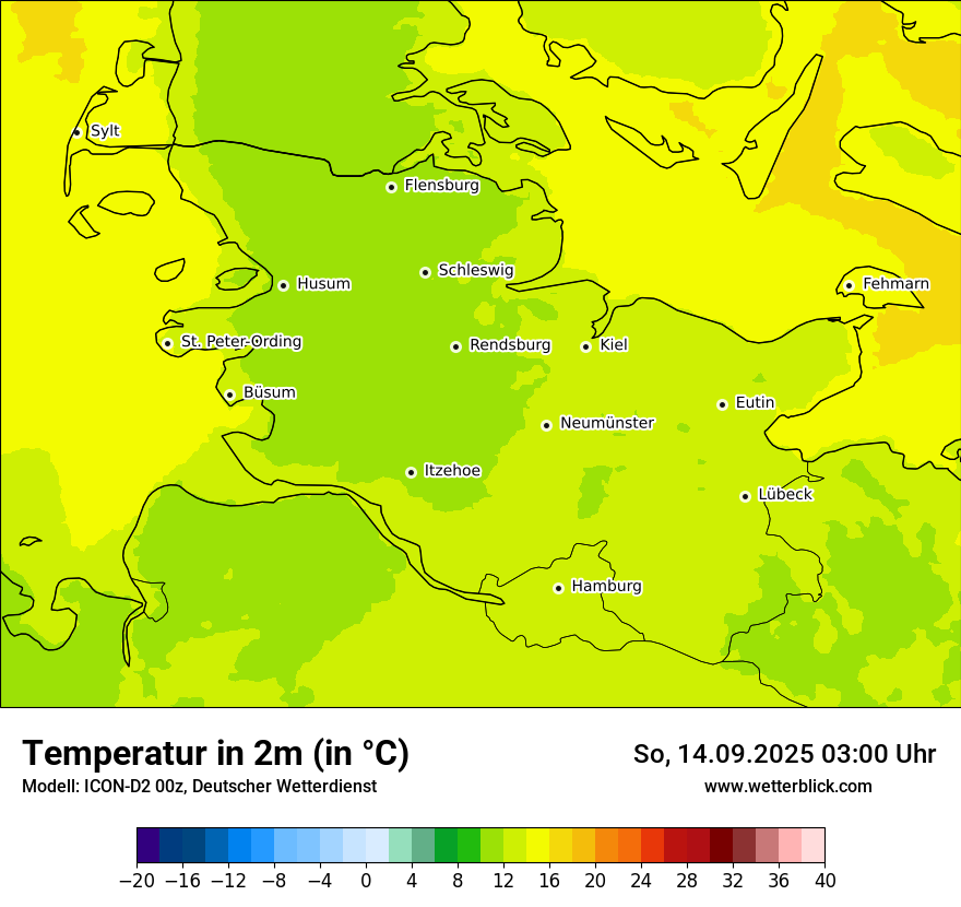 Modellkarten Temperatur