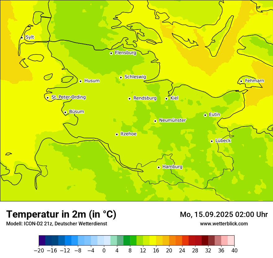 Modellkarten Temperatur