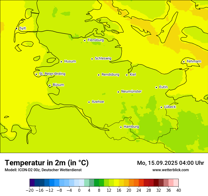 Modellkarten Temperatur
