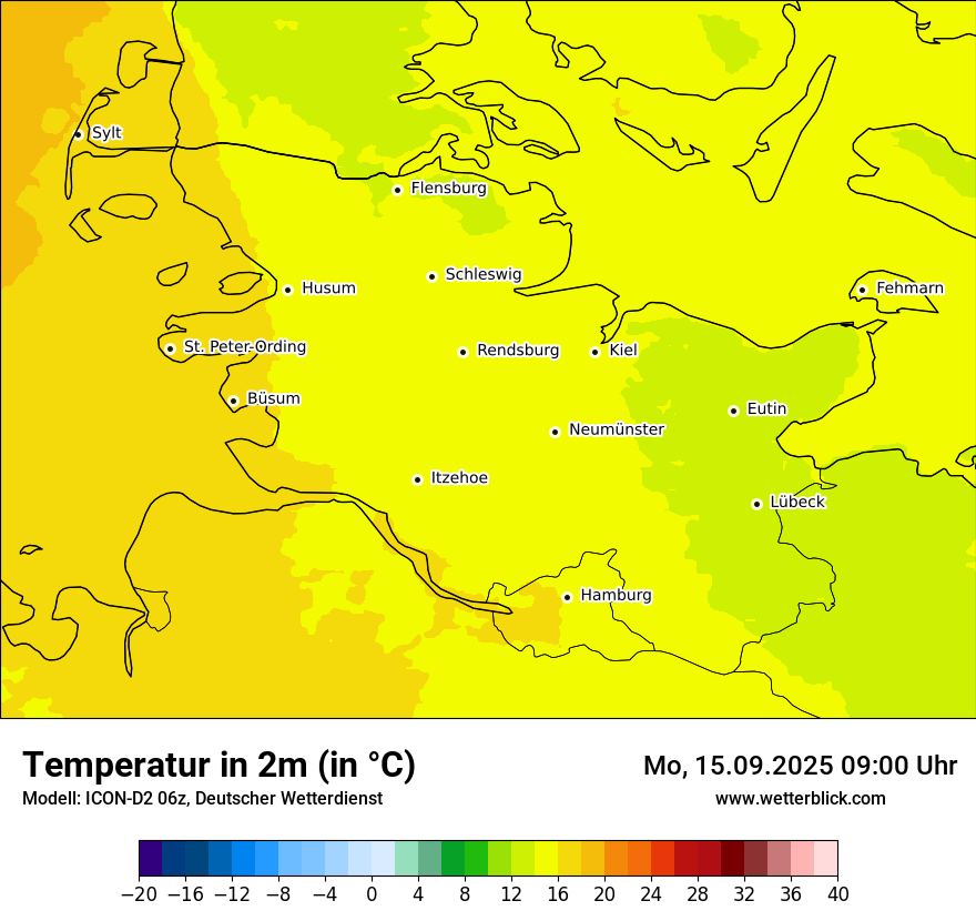 Modellkarten Temperatur