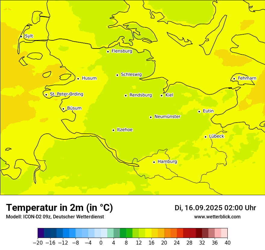 Modellkarten Temperatur