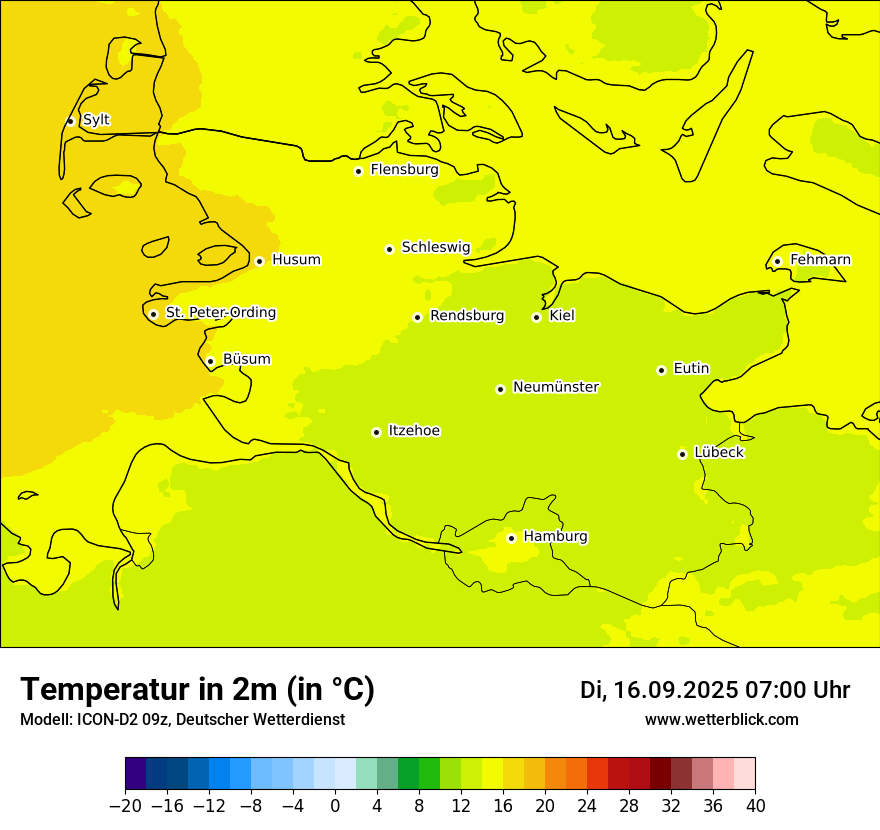 Modellkarten Temperatur