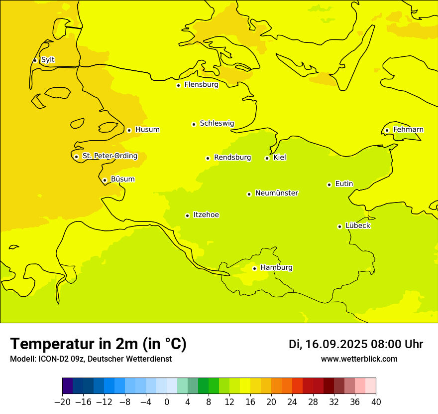 Modellkarten Temperatur