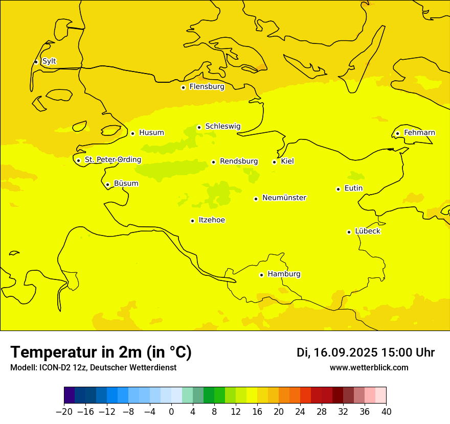 Modellkarten Temperatur