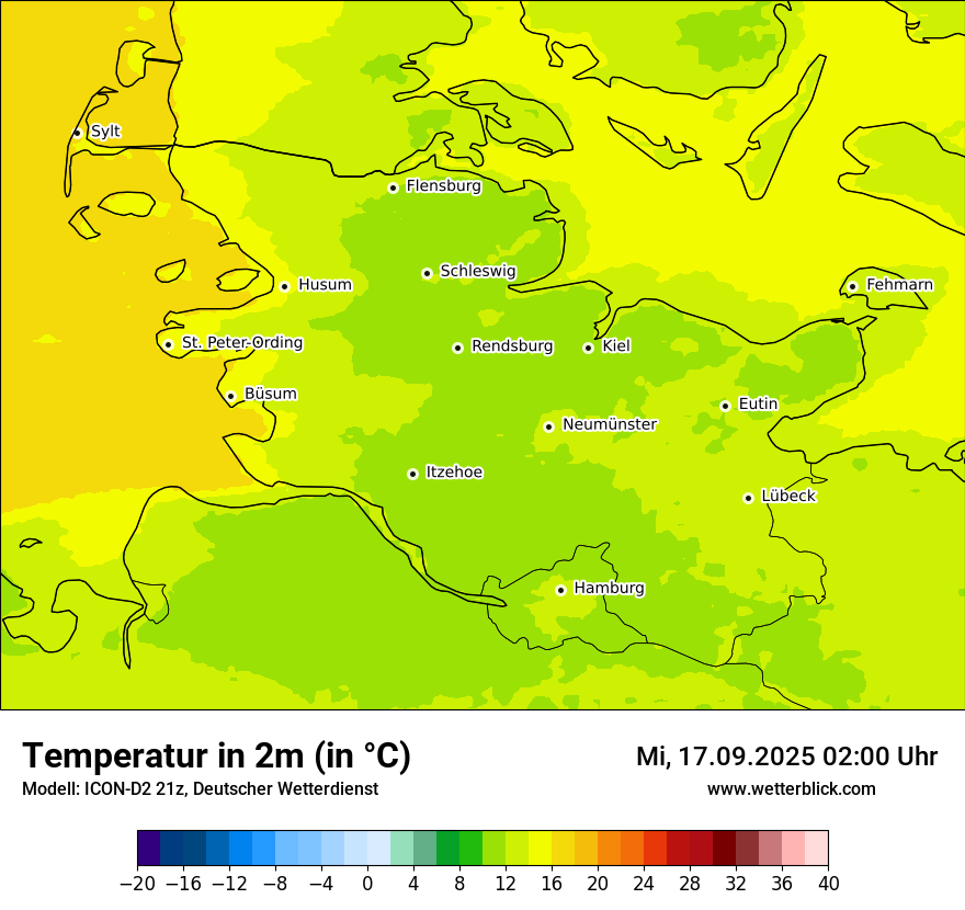 Modellkarten Temperatur