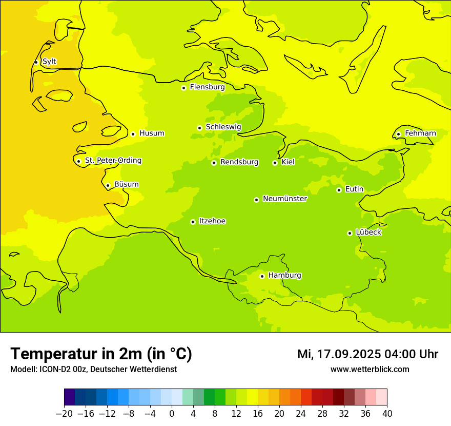 Modellkarten Temperatur