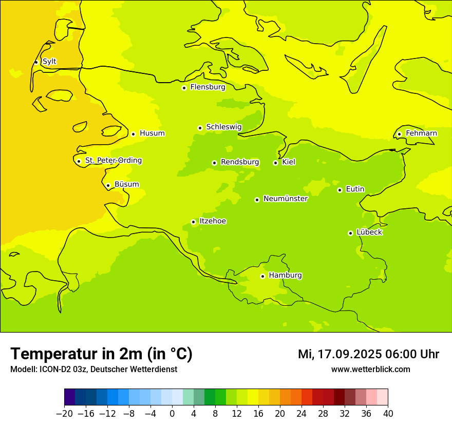 Modellkarten Temperatur