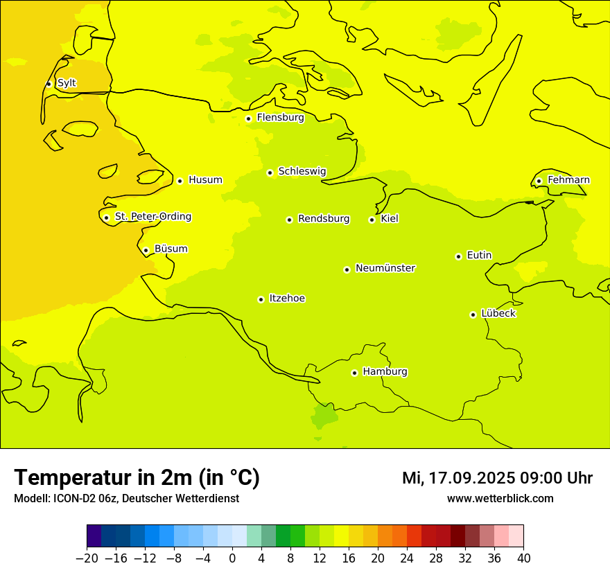 Modellkarten Temperatur