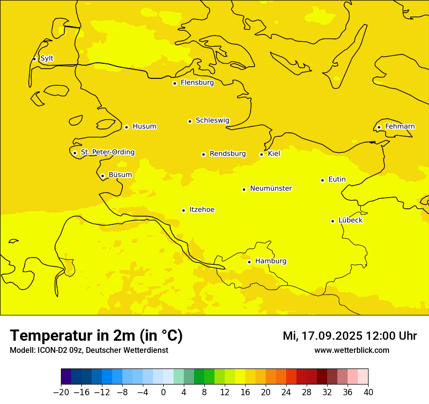 Modellkarten Temperatur