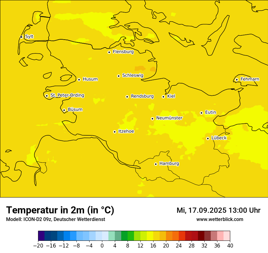Modellkarten Temperatur