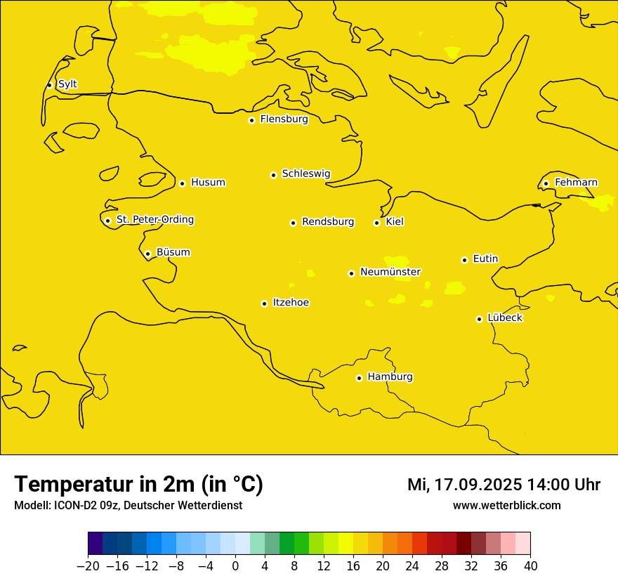 Modellkarten Temperatur