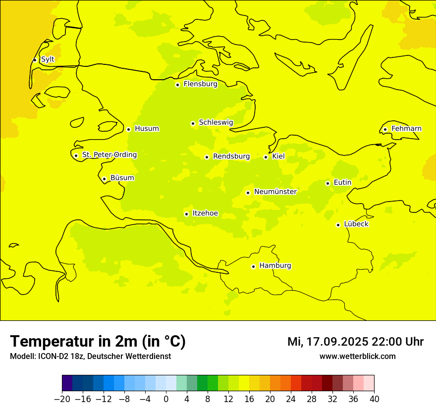 Modellkarten Temperatur