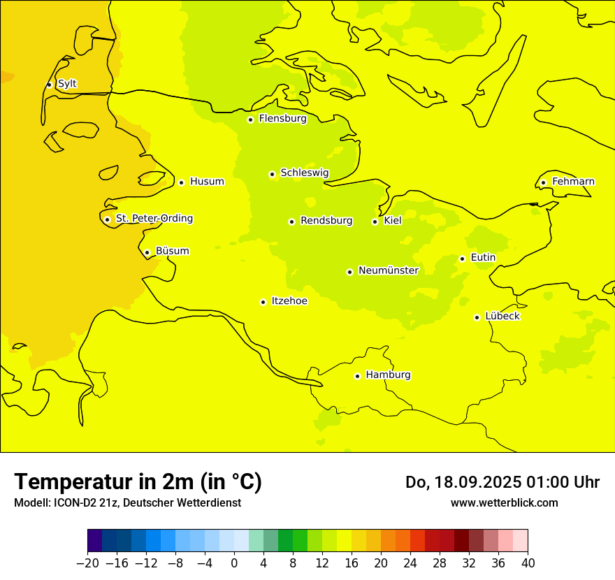 Modellkarten Temperatur