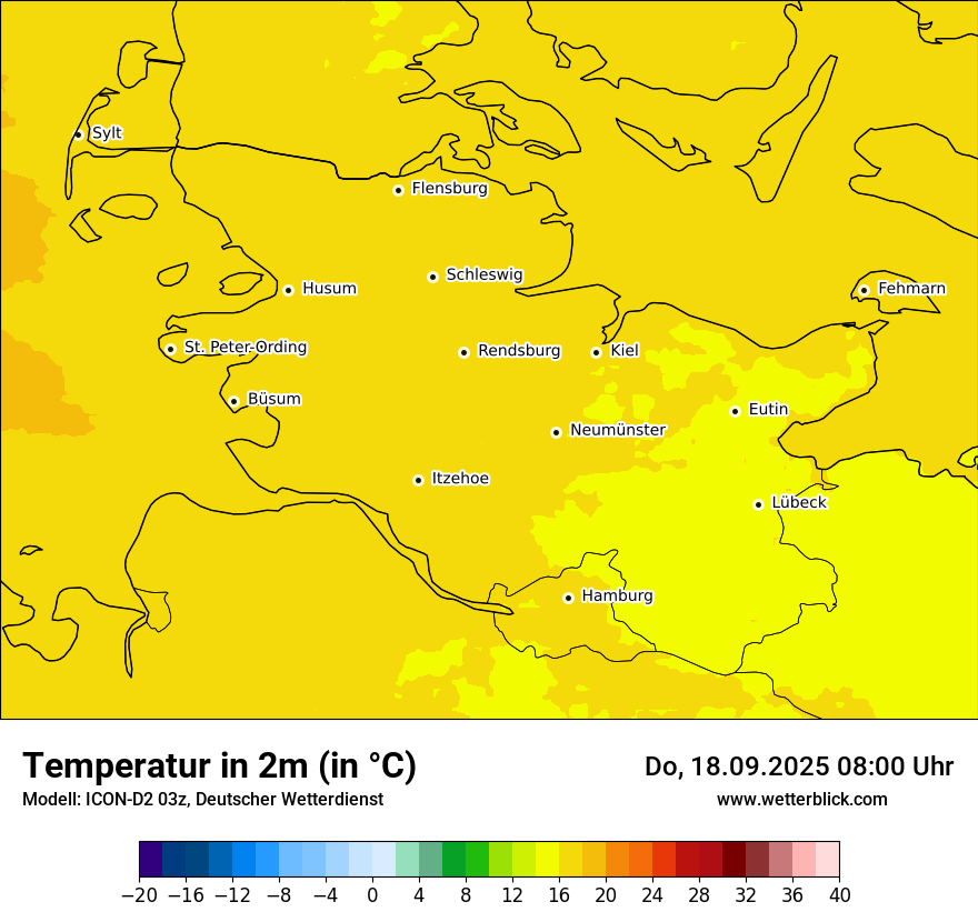 Modellkarten Temperatur