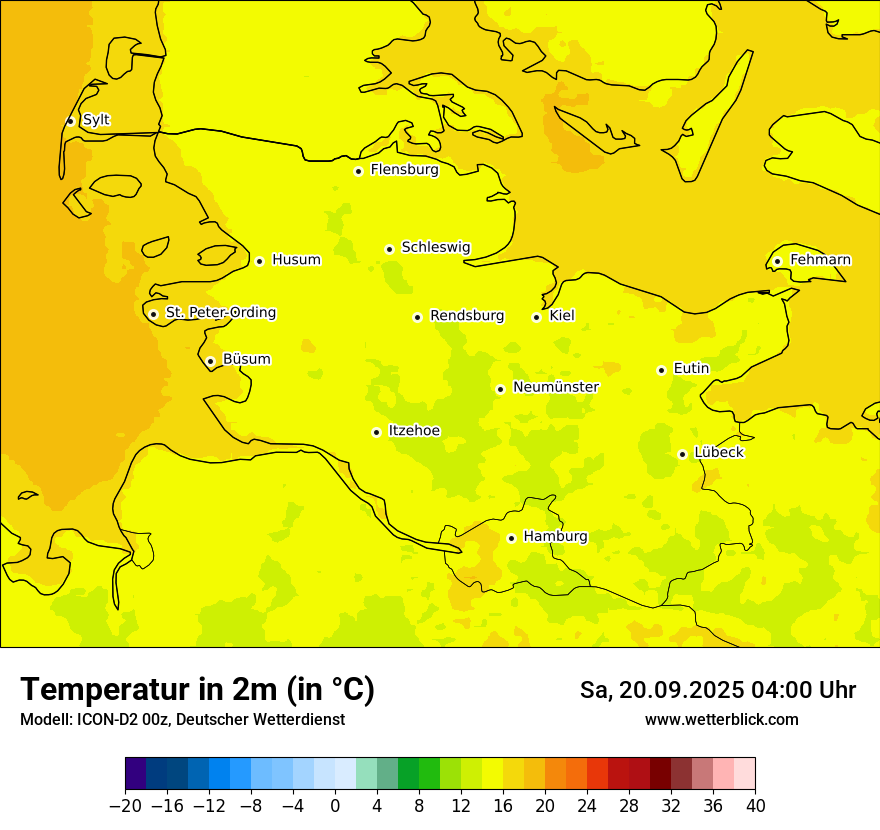 Modellkarten Temperatur