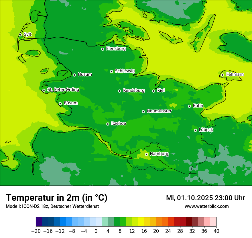 Modellkarten Temperatur