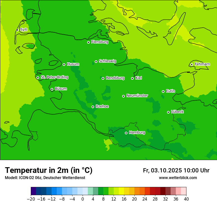 Modellkarten Temperatur
