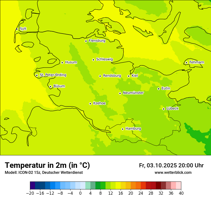 Modellkarten Temperatur