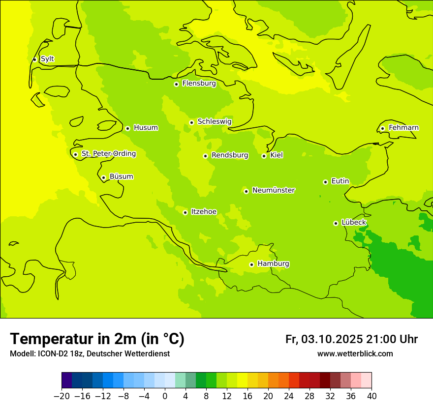 Modellkarten Temperatur