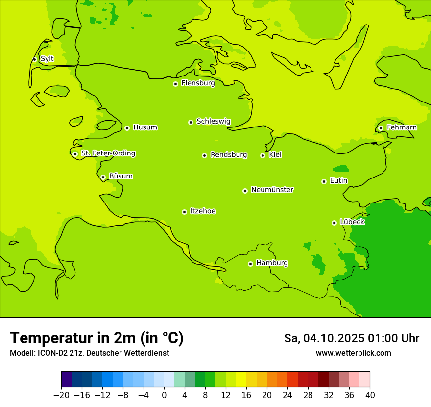 Modellkarten Temperatur