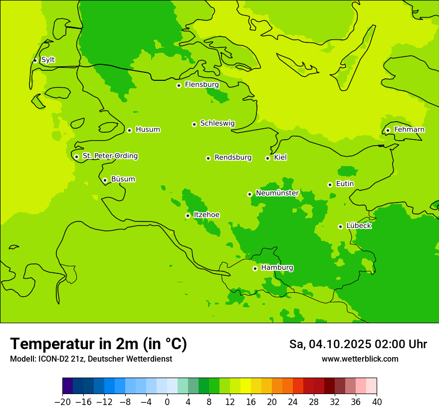 Modellkarten Temperatur