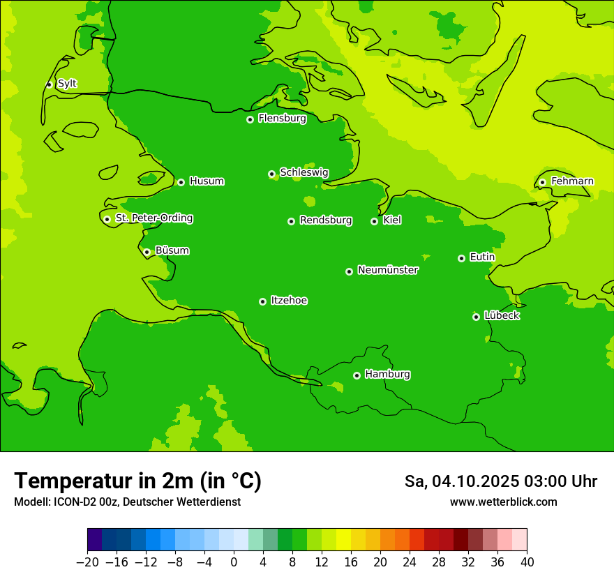 Modellkarten Temperatur