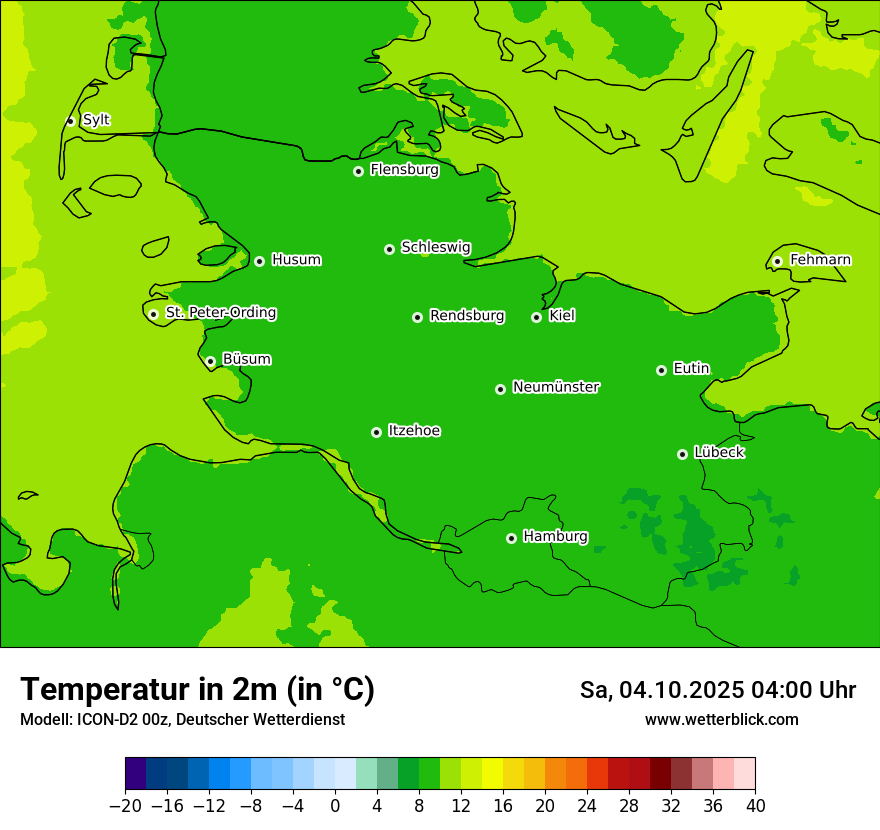 Modellkarten Temperatur