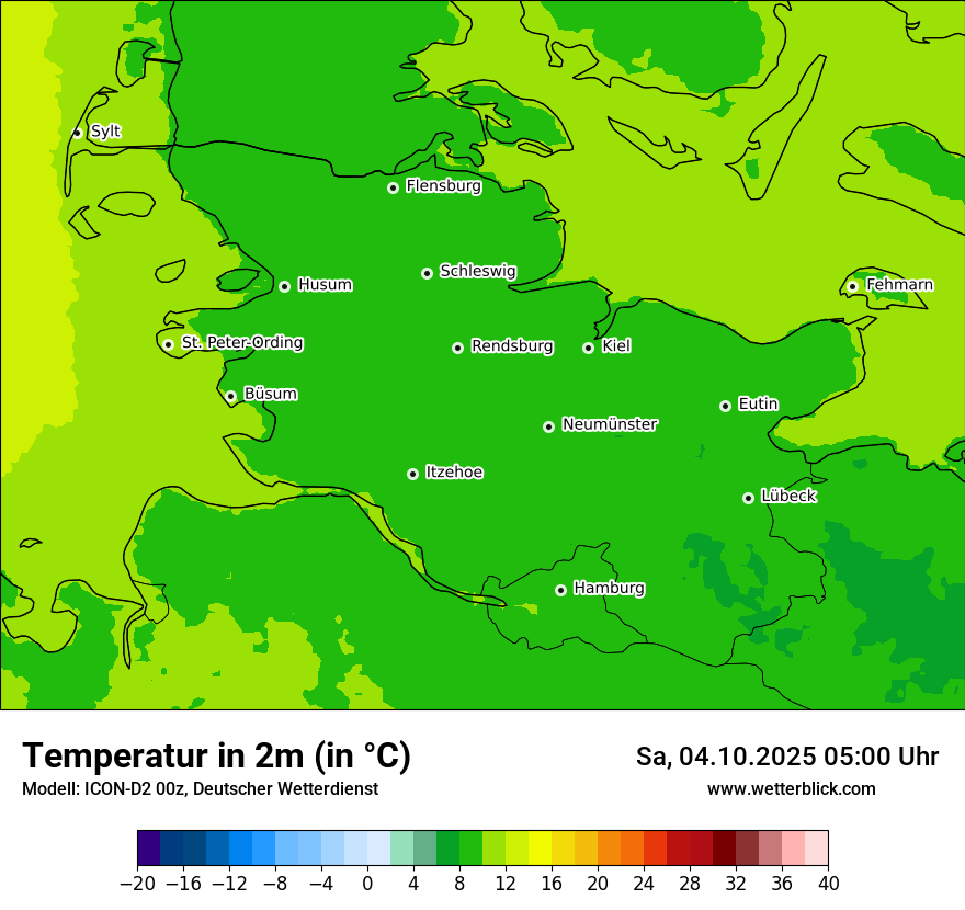 Modellkarten Temperatur