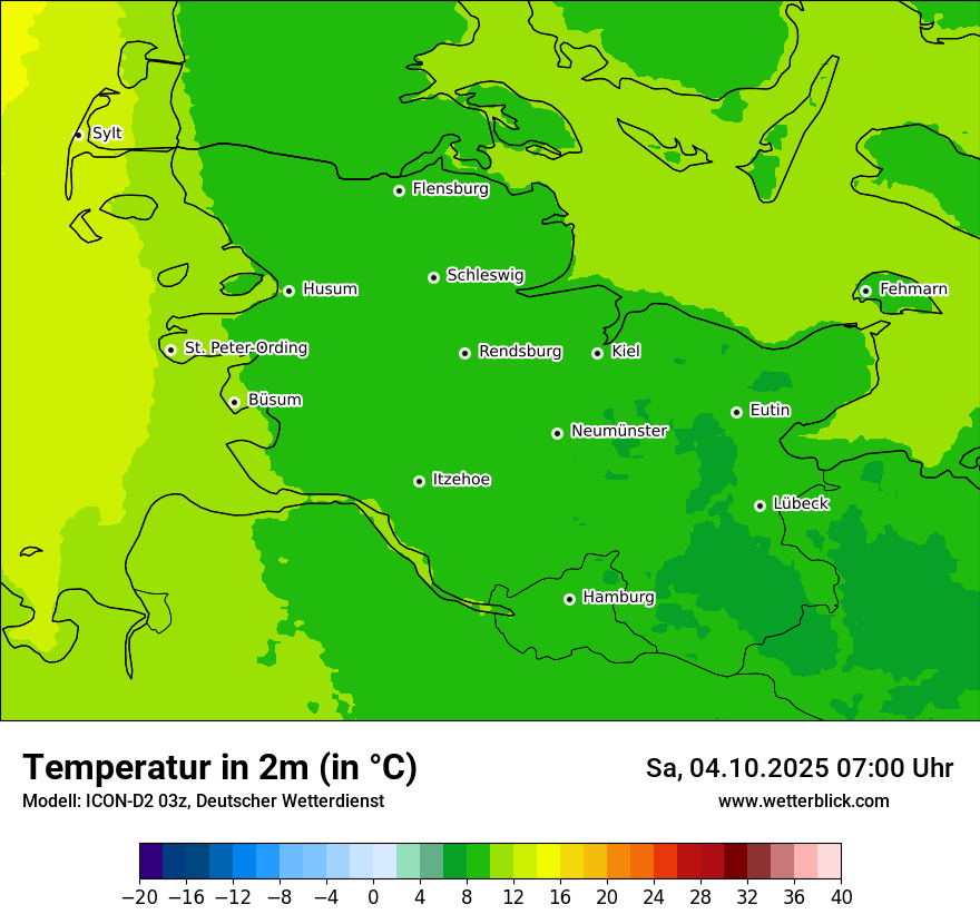 Modellkarten Temperatur