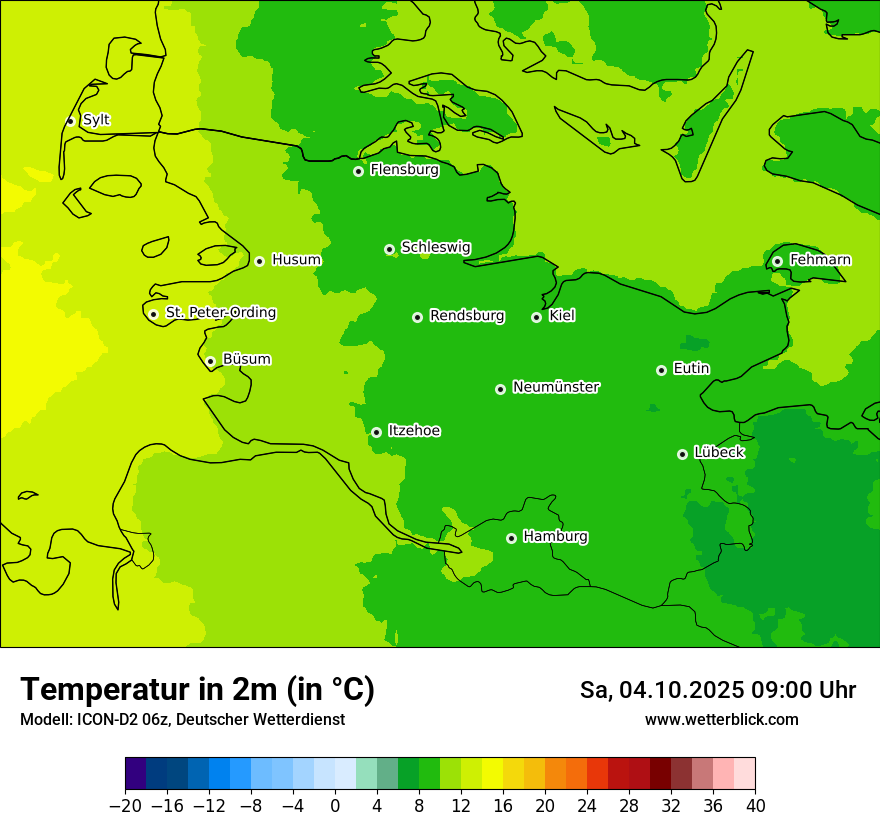 Modellkarten Temperatur