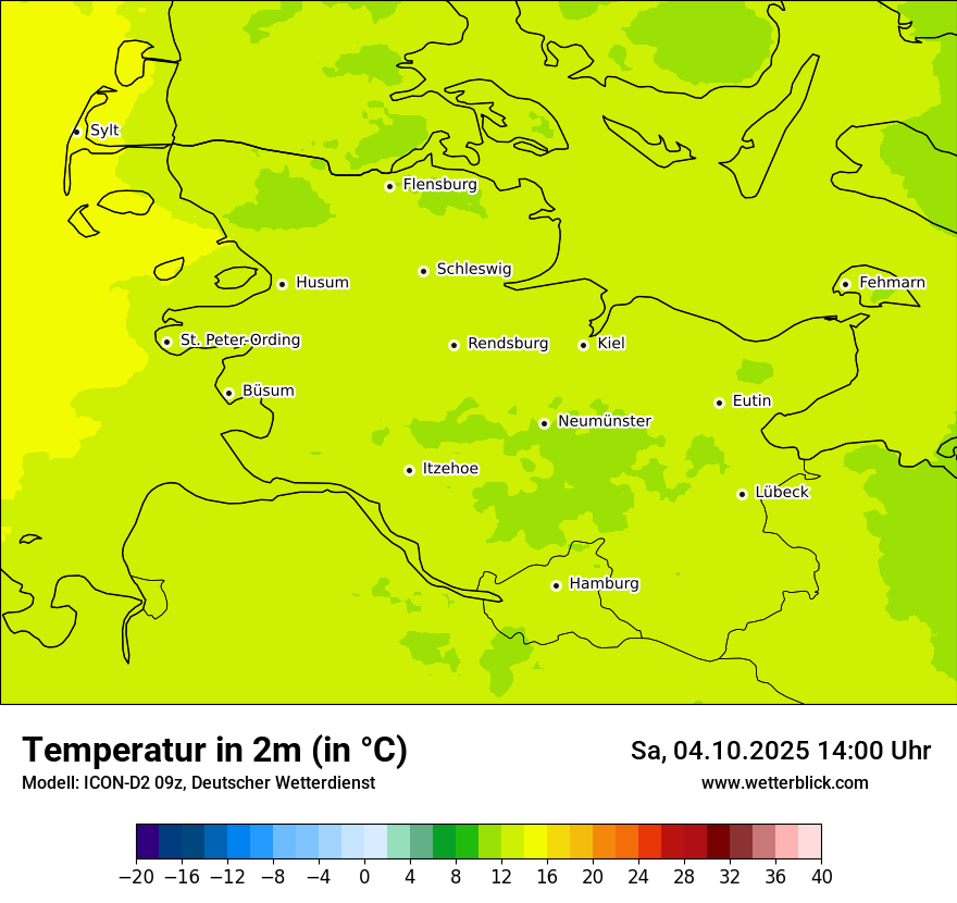 Modellkarten Temperatur