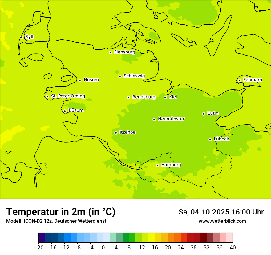 Modellkarten Temperatur