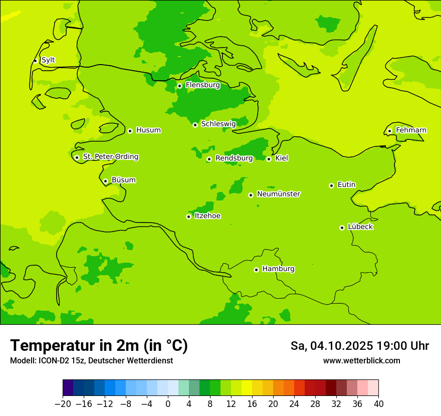 Modellkarten Temperatur