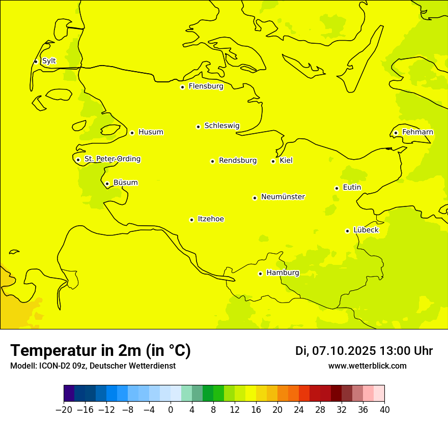 Modellkarten Temperatur