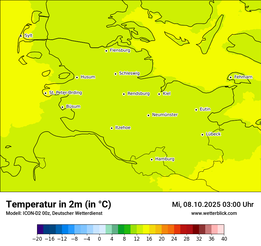 Modellkarten Temperatur