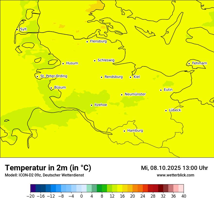 Modellkarten Temperatur
