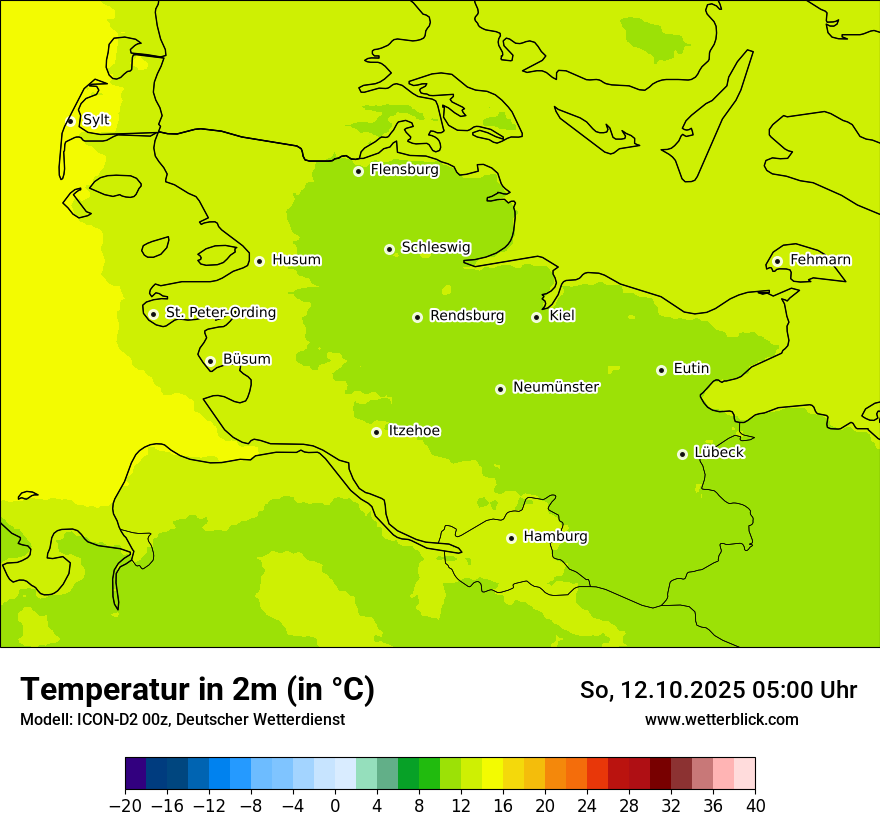 Modellkarten Temperatur