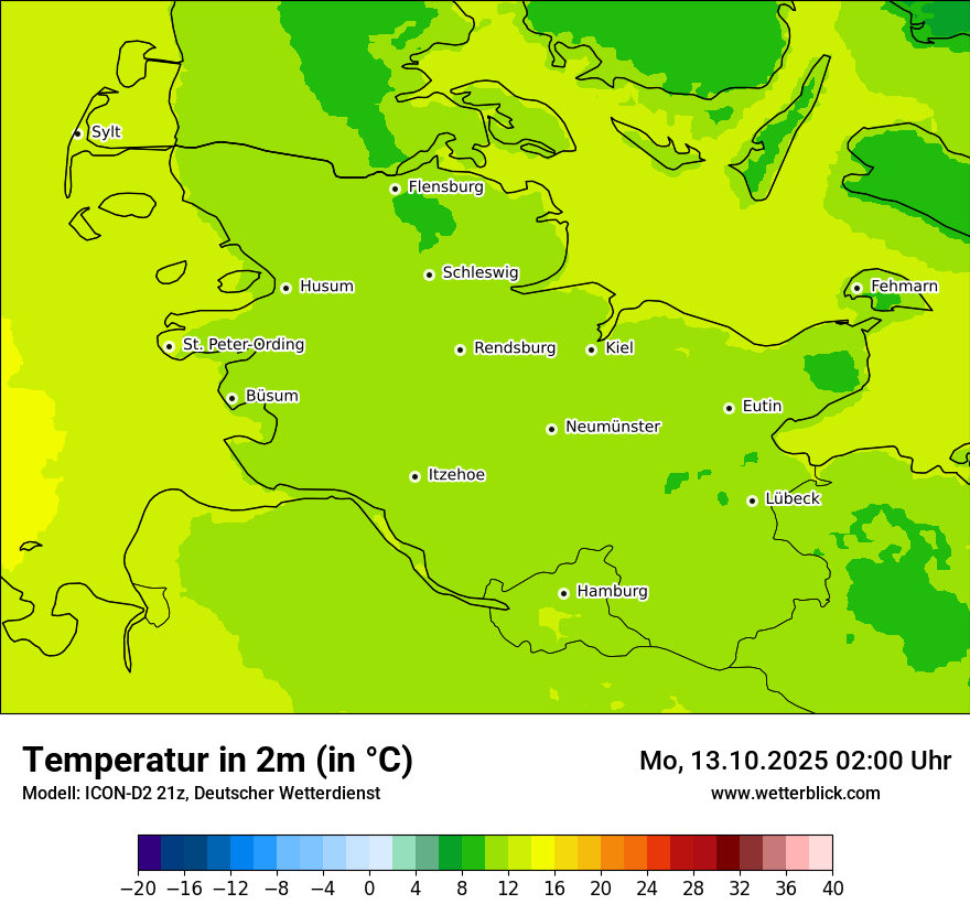 Modellkarten Temperatur